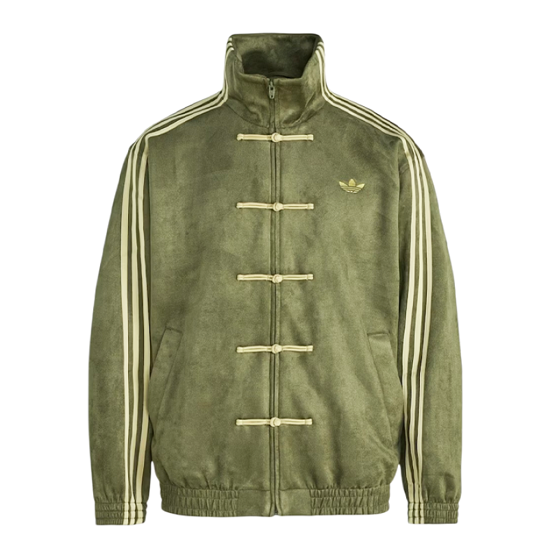 Off-White Clover Embroidered Logo Suede Tang Suit With Frog Buttons