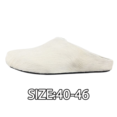 Birkenstock Horsehair Closed-Toe Slides White