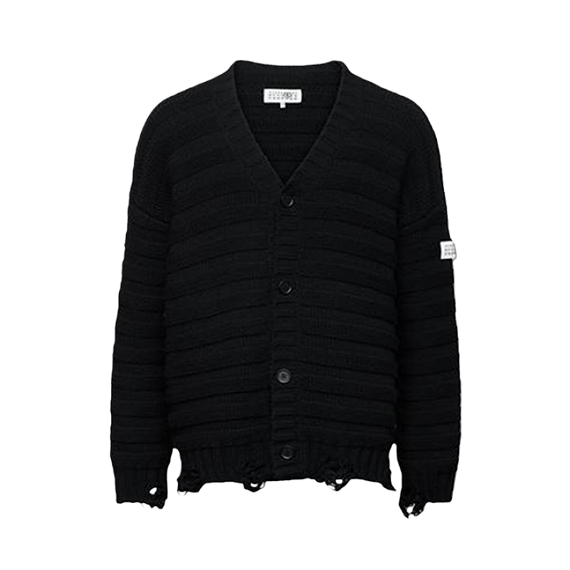 MM6 Wool Blend Distressed Cardigan