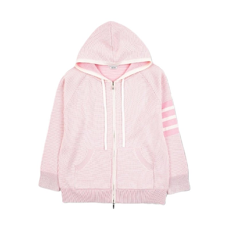TB Four-stripe Vertical Striped Hooded Jacket