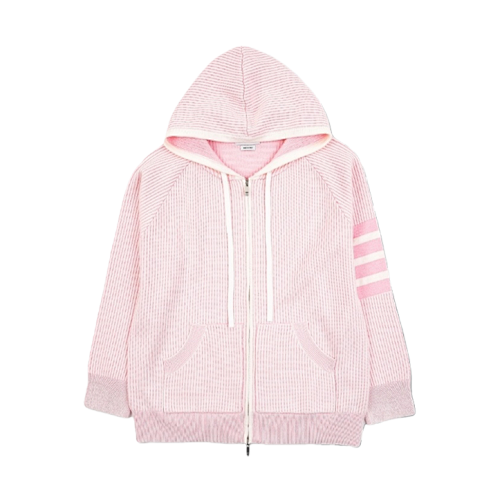 TB Four-stripe Vertical Striped Hooded Jacket