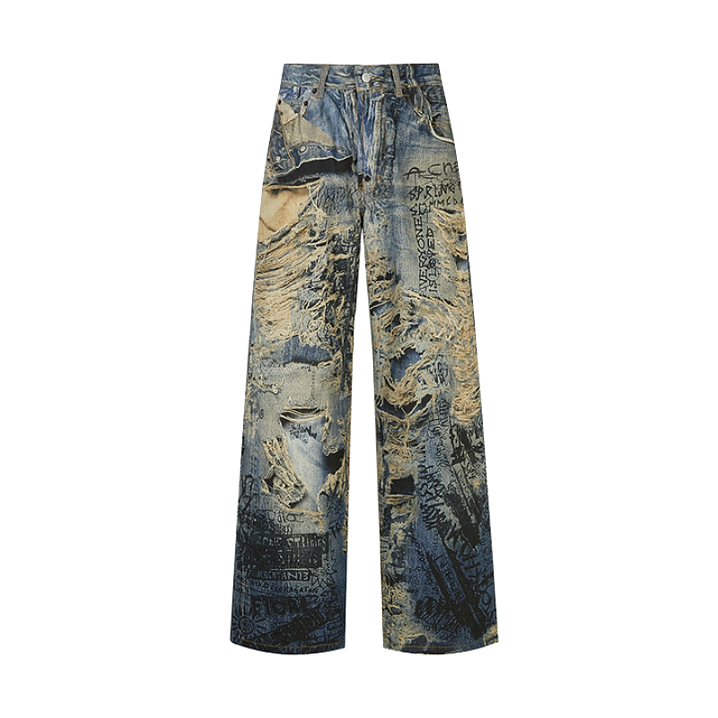 Acne Studios Optical Print Denim Jeans