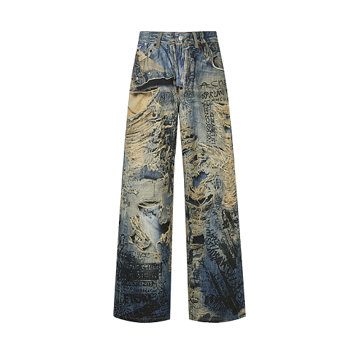 Acne Studios Optical Print Denim Jeans