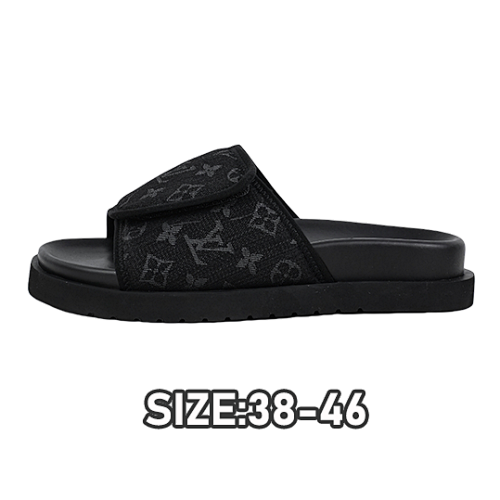 Miami Damier Round Toe Flip Flops Black