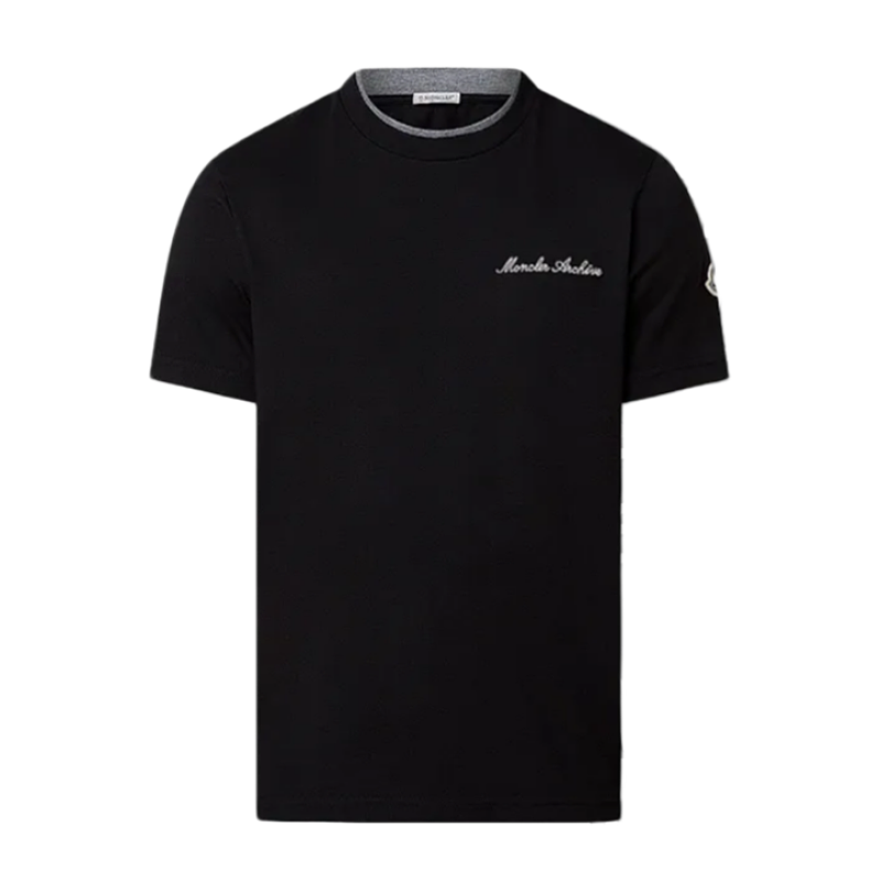 Double-collar Embroidered Short-sleeved Shirt