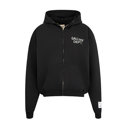 Essentials Mottled-Effect Zip-Up Jacket With English Text Print Label