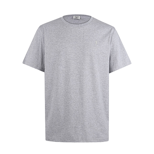 Saint Laurent Classic Solid Color Logo Crew Neck Loose Short Sleeve T-Shirt