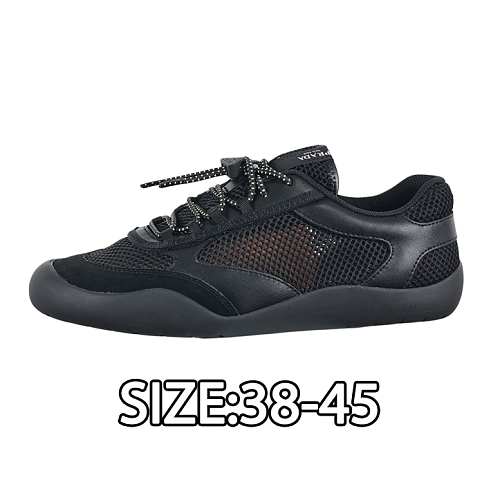 Prada Leather Mesh Casual Shoes Black
