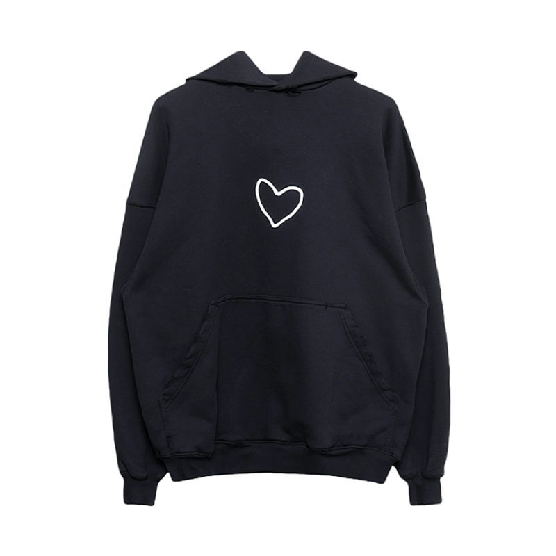 Heart-shaped Hoodie Two-tone Yarn