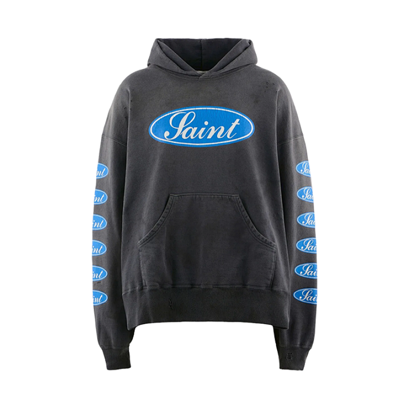 S M Blue Label Bullet Screen Print Hoodie
