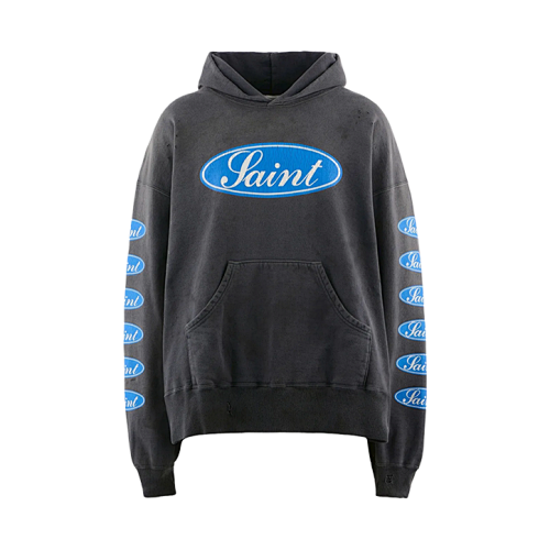 S M Blue Label Bullet Screen Print Hoodie