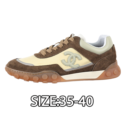 Calfskin & Suede Round-Toe Lace-Up Casual Shoes Yellow