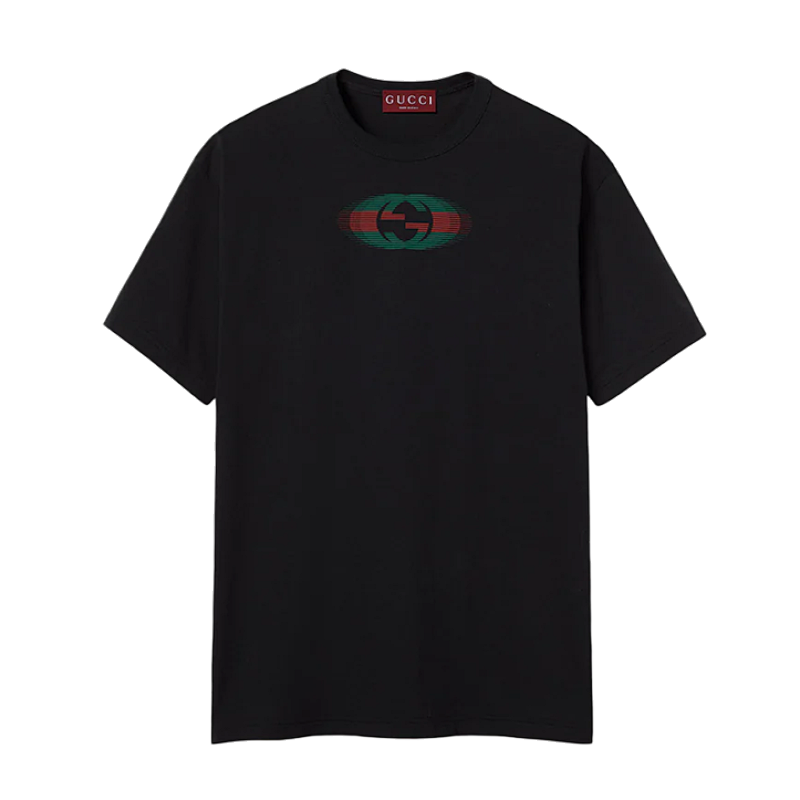 Red And Green Printed Short-sleeved Shirt