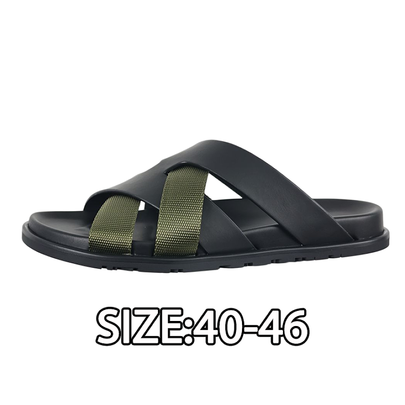 Hermès Calfskin Cross-Woven Strap Flip-Flops Black Green