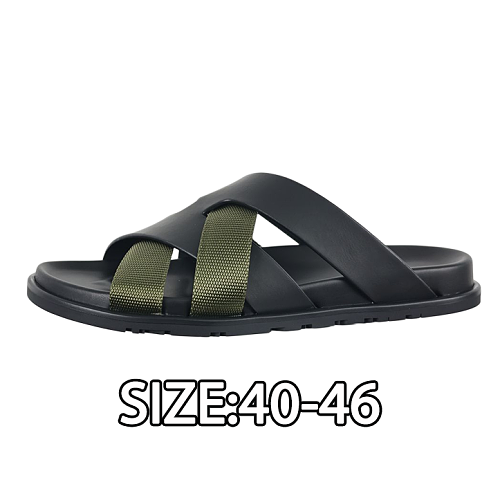 Hermès Calfskin Cross-Woven Strap Flip-Flops Black Green