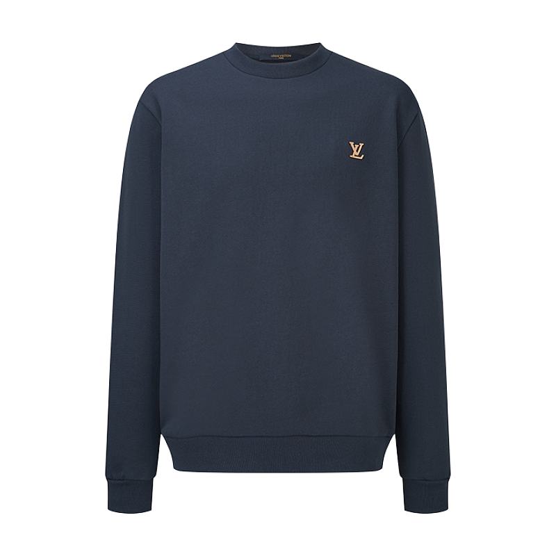 Louis Vuitton Crew Neck Sweatshirt With Embroidered Logo Leather Label
