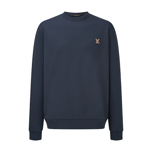 Louis Vuitton Crew Neck Sweatshirt With Embroidered Logo Leather Label