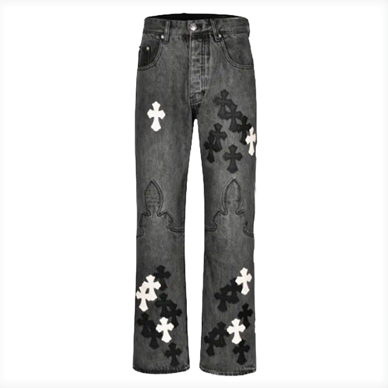 CH Chrome Hearts Limited Edition Flame Leather Jeans