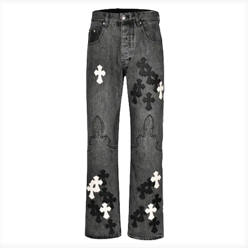 CH Chrome Hearts Limited Edition Flame Leather Jeans