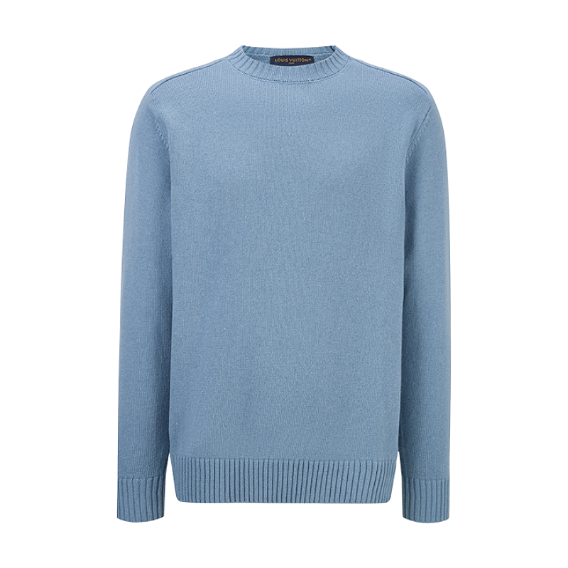 Louis Vuitton Solid Color Knit Sweater With Leather Label At The Back Neck