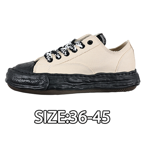 Fully Vulcanized Slip-on Shoes Rice White & Black