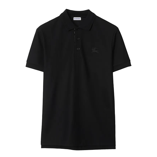 Subtle Warhorse Embroidery Short-Sleeve Polo Black