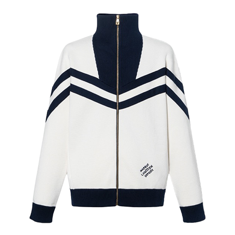 Stand Collar Color-block Line Jacket