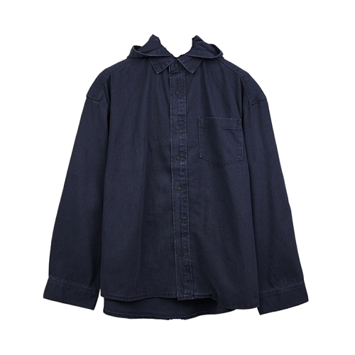 Deconstructed Hooded Shirt Jacket