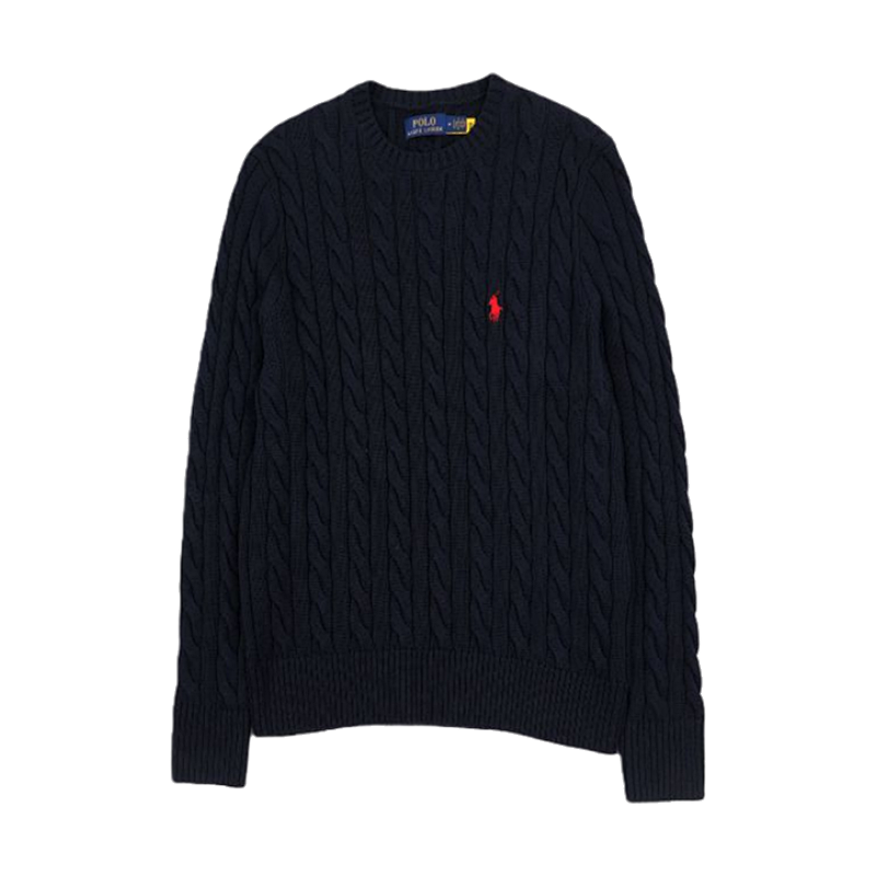 Ruff Crew Neck Knit Sweater