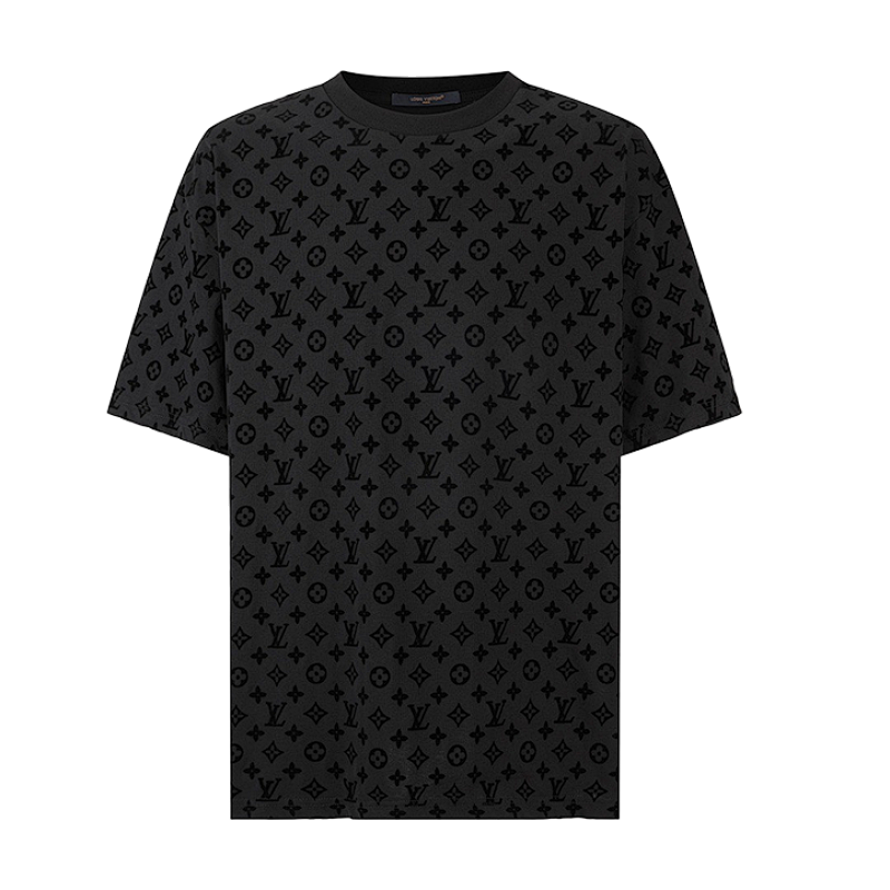 Louis Vuitton Flocked Monogram Print Short-sleeved Shirt