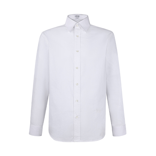 Loewe Cotton Single-Breasted Embroidered Long-Sleeve Shirt