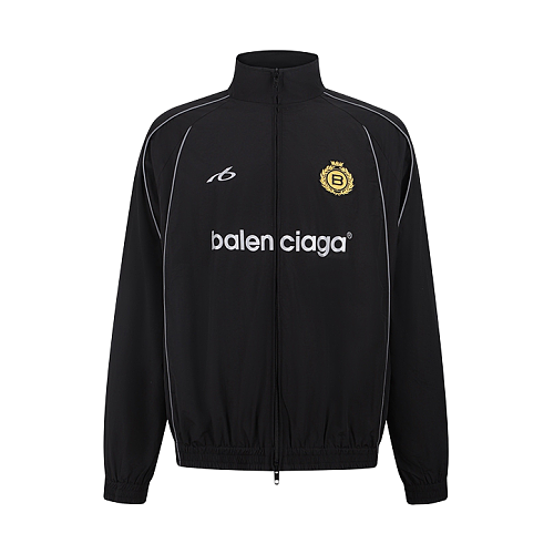 Balenciaga Soccer Embroidered Reflective Print Sports Jacket
