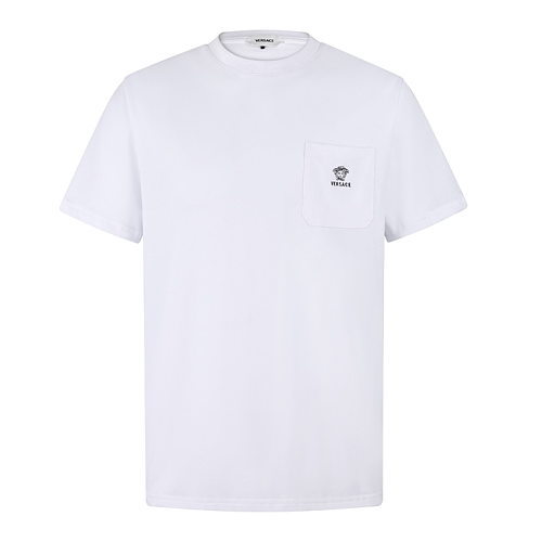 Cotton T-shirt With Chest Patch Embroidery Logo