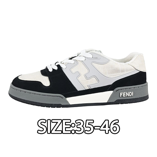 Fendi Fashion Sneakers Black Gray White
