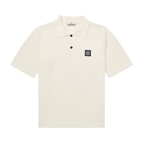 Island Pattern Layered Collar Jacquard Polo Short Sleeve