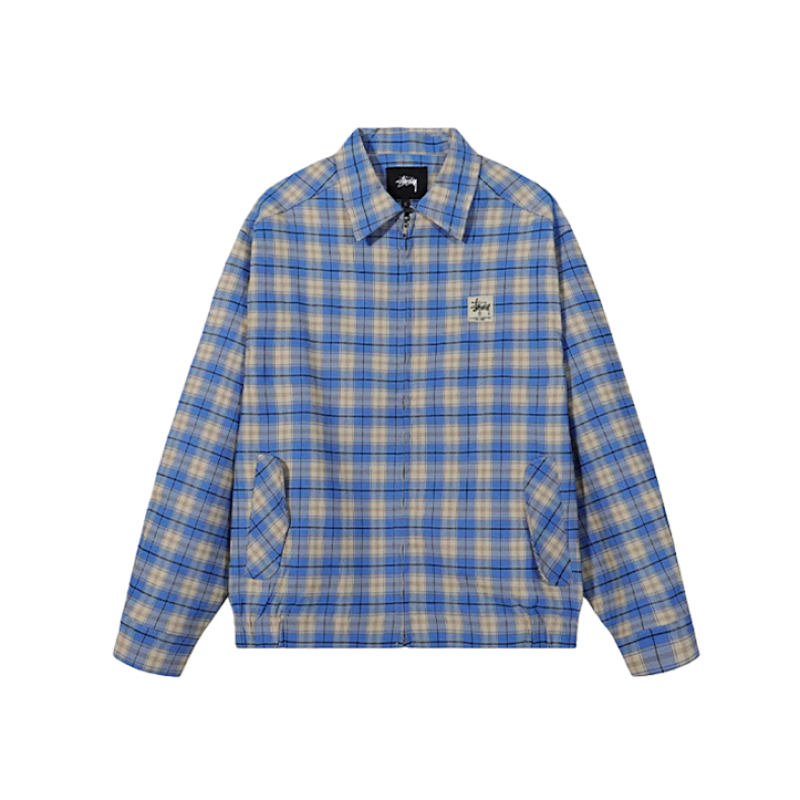 Blue Plaid Jacket With Small Logo
