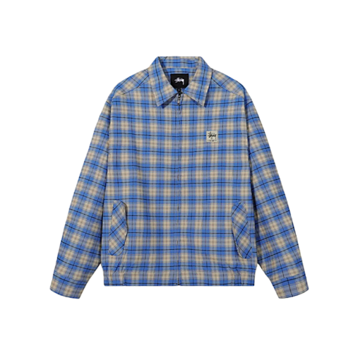 Blue Plaid Jacket With Small Logo