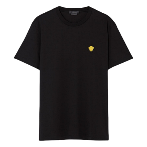 Versace Small Gold Logo Embroidered Short Sleeve