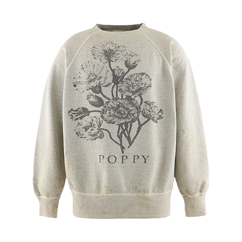 S M Distressed Print Crew Neck Sweatshirt