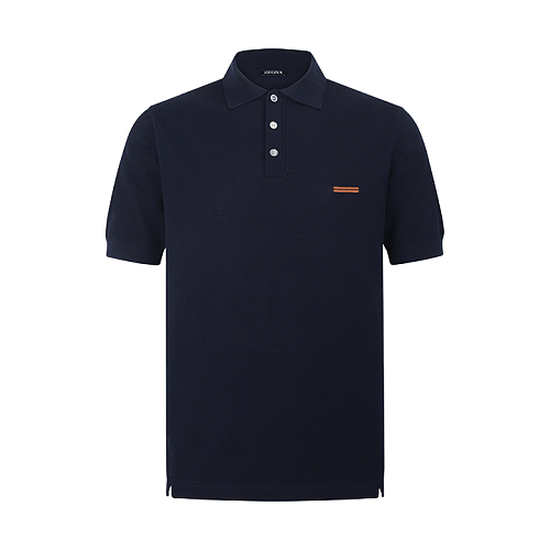 Embroidered Logo Cotton Knit Polo Shirt