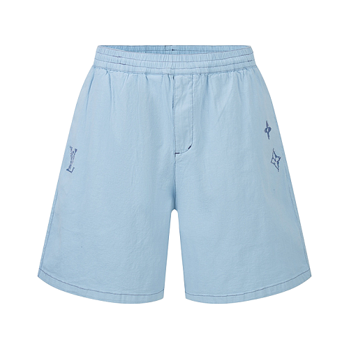 Louis Vuitton Embroidered Cotton Washed Shorts