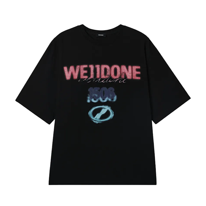 We11s Couples' Blurred Logo T-Shirt