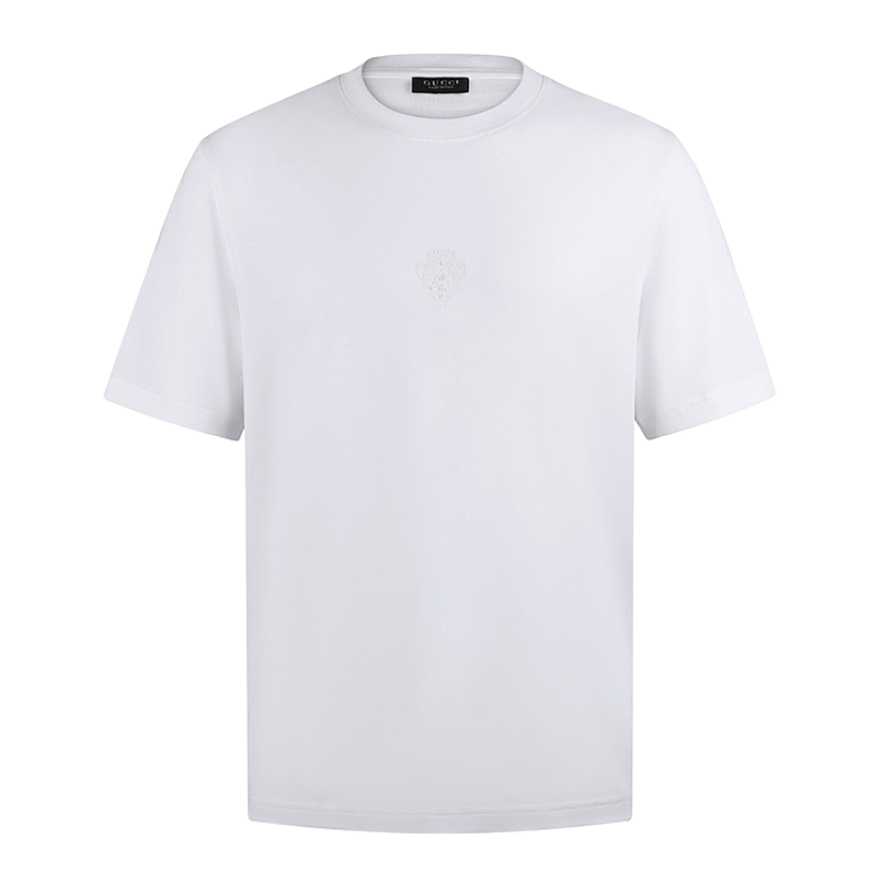 Crew Neck Embroidered Soft Knit Short-sleeved T-shirt