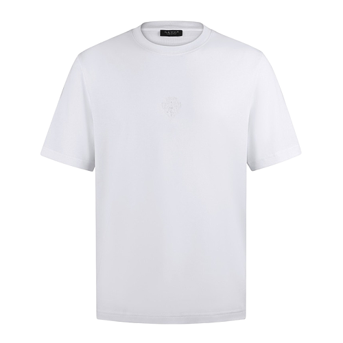 Crew Neck Embroidered Soft Knit Short-sleeved T-shirt