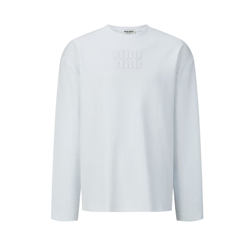 MiuMiu Embroidered Flower Logo Long Sleeve