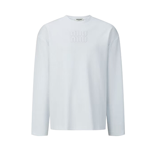 MiuMiu Embroidered Flower Logo Long Sleeve