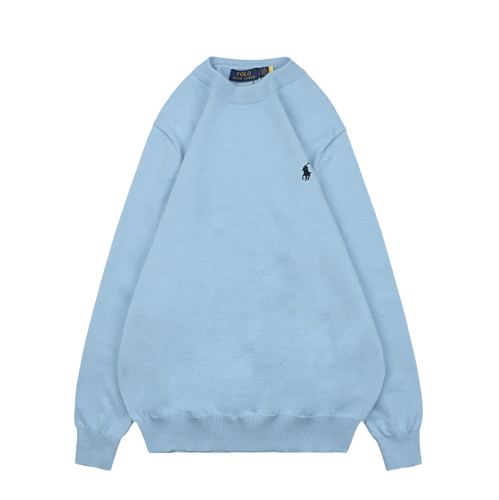 RL 25Fw Pony Logo Crew Neck Sweater - Blue