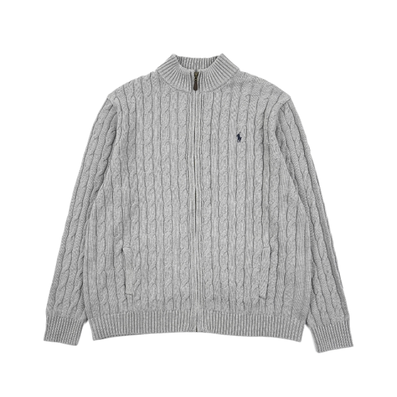 N7 Little Pony Cable Knit Full-Zip Sweater Jacket - Beige