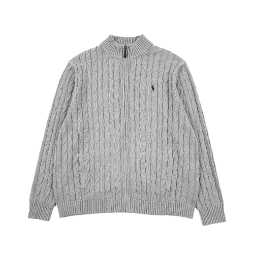 N7 Little Pony Cable Knit Full-Zip Sweater Jacket - Beige