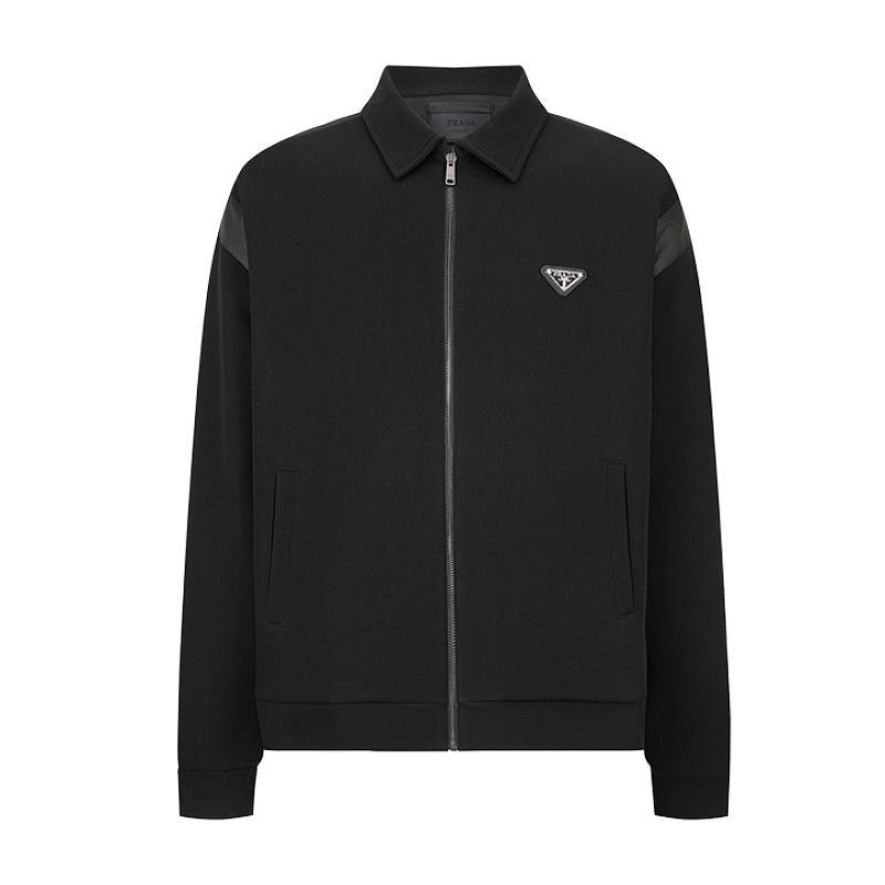 Prada Nylon Mercerized Cotton Zipper Jacket